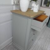 Louis Philippe style chest of drawers, 4 drawers in verdigris