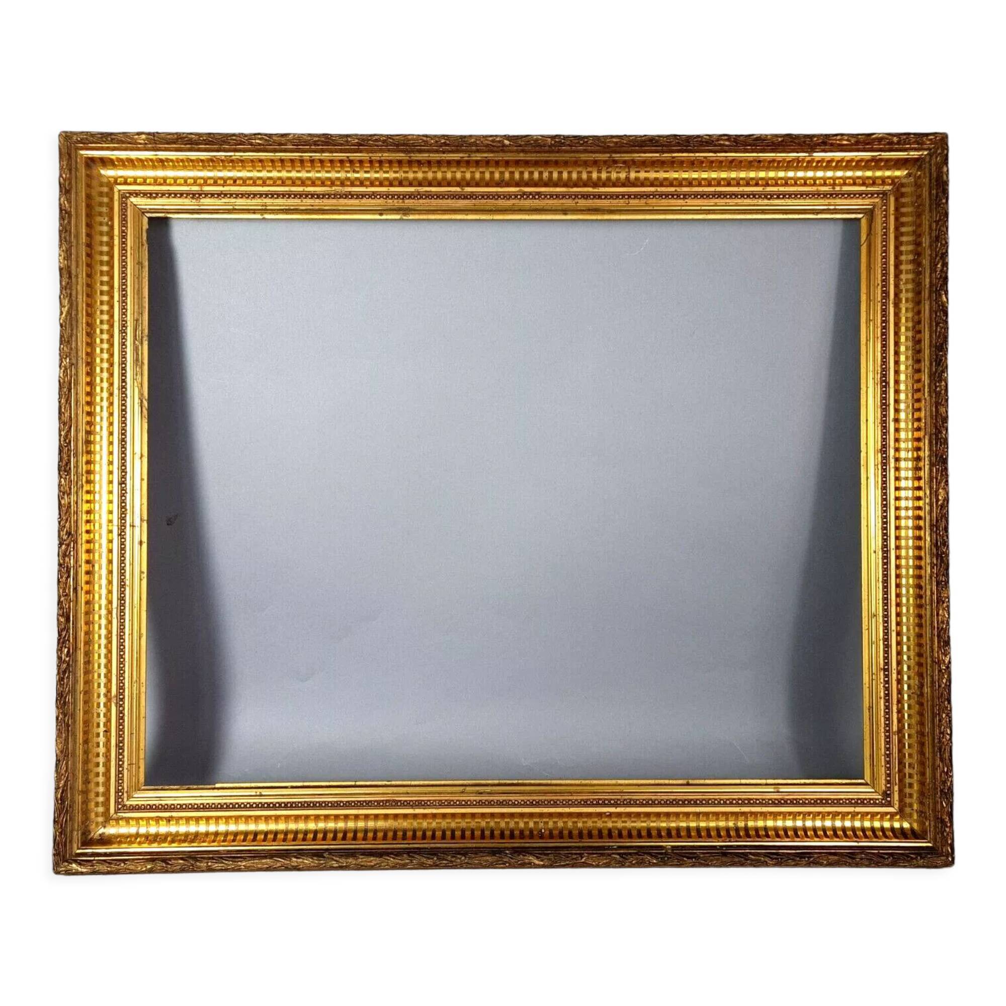 Old channel frame wood original gilding stucco 67x55 foliage 56x44.5 cm SB