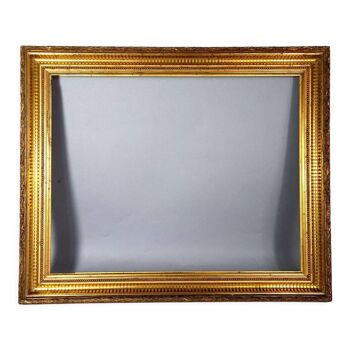 Cadre à canaux bois stuc dorure d'origine 67x55 feuillure 56x44,5 cm SB