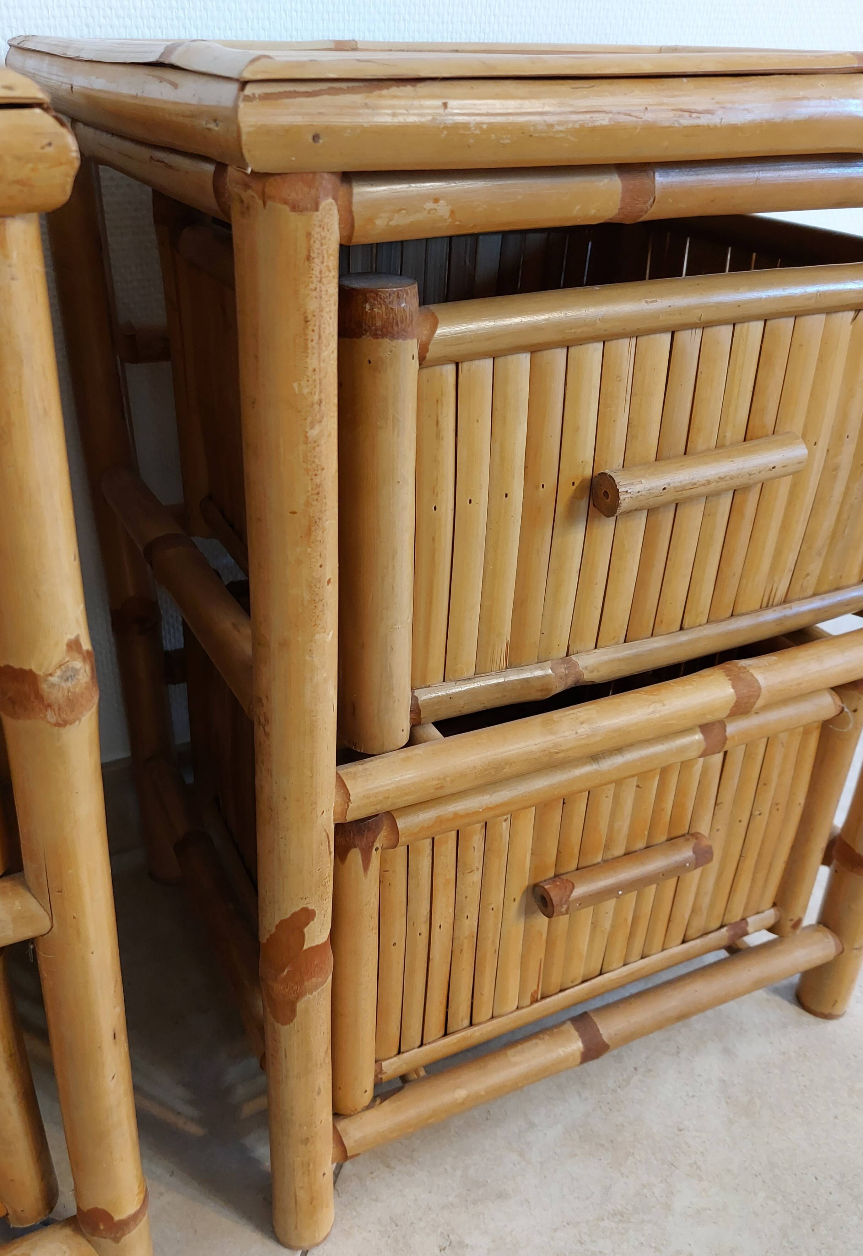 Bamboo bedside tables
