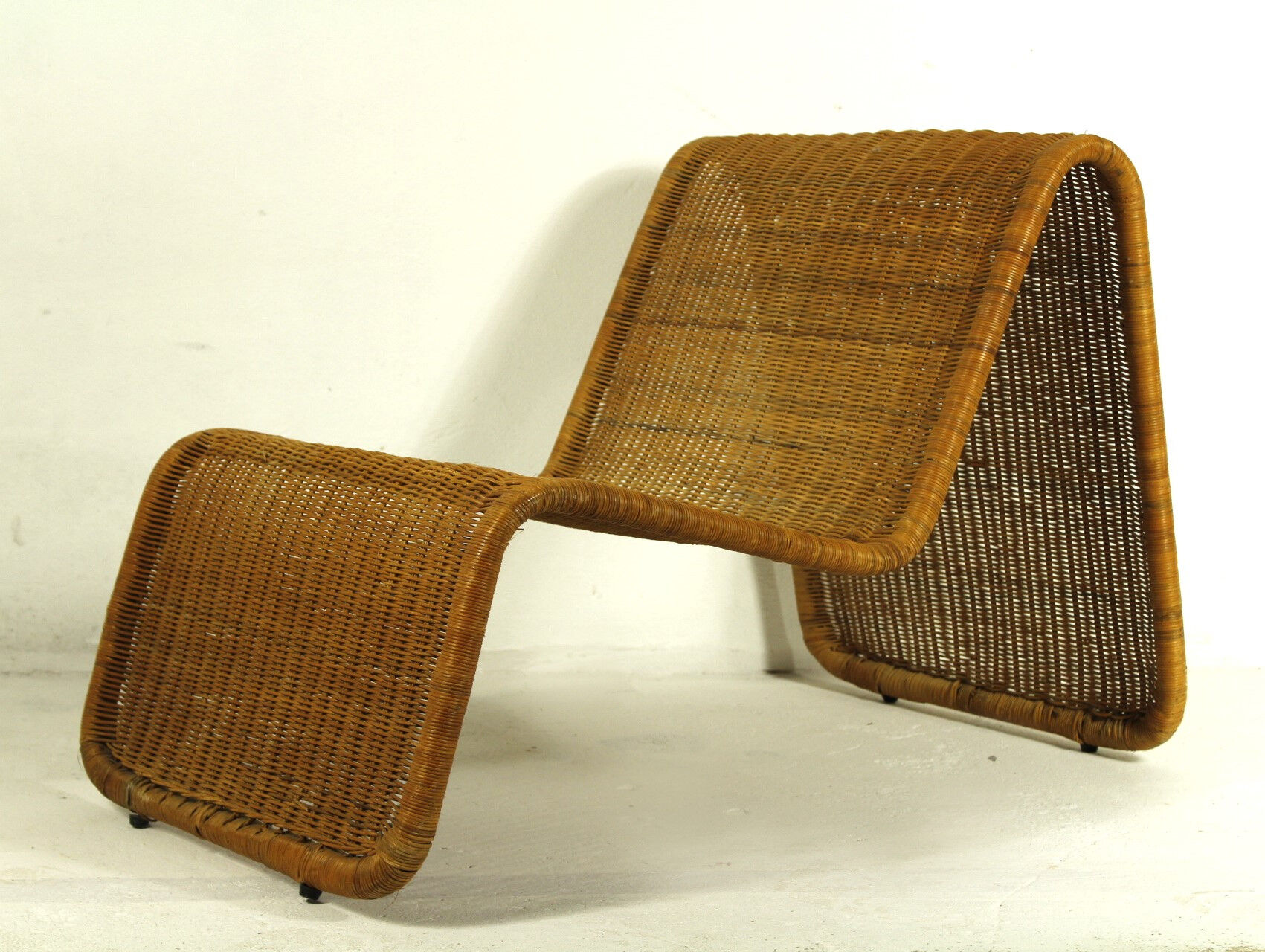 Wicker Lounge Chair Model P3 By Tito Agnoli, 1970s