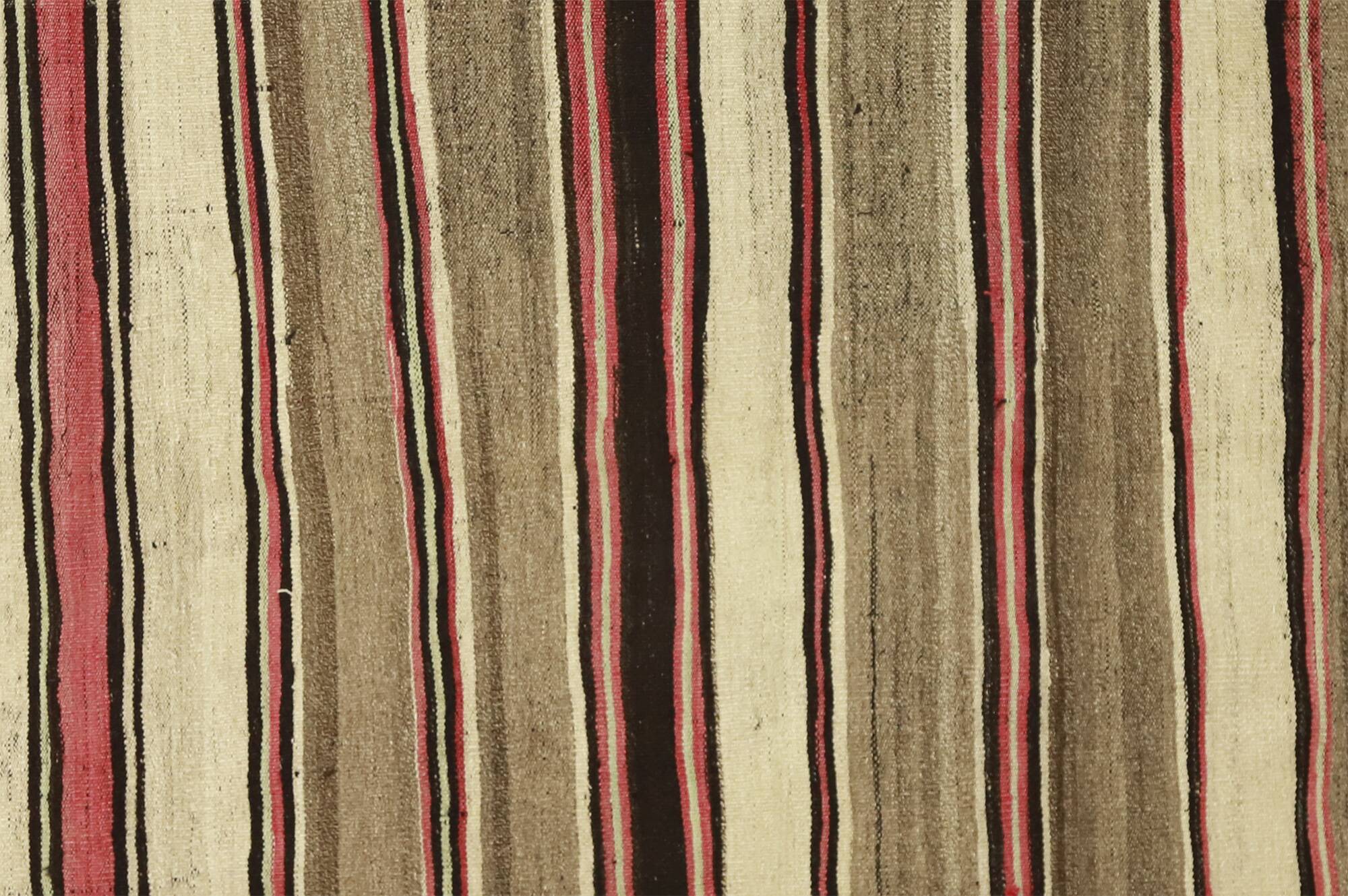 Turkish Kilim Yuruk 185x281 cm Striped Beige Brown Vintage Anatolian