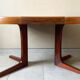 Vintage round Scandinavian table with extendable star center leg