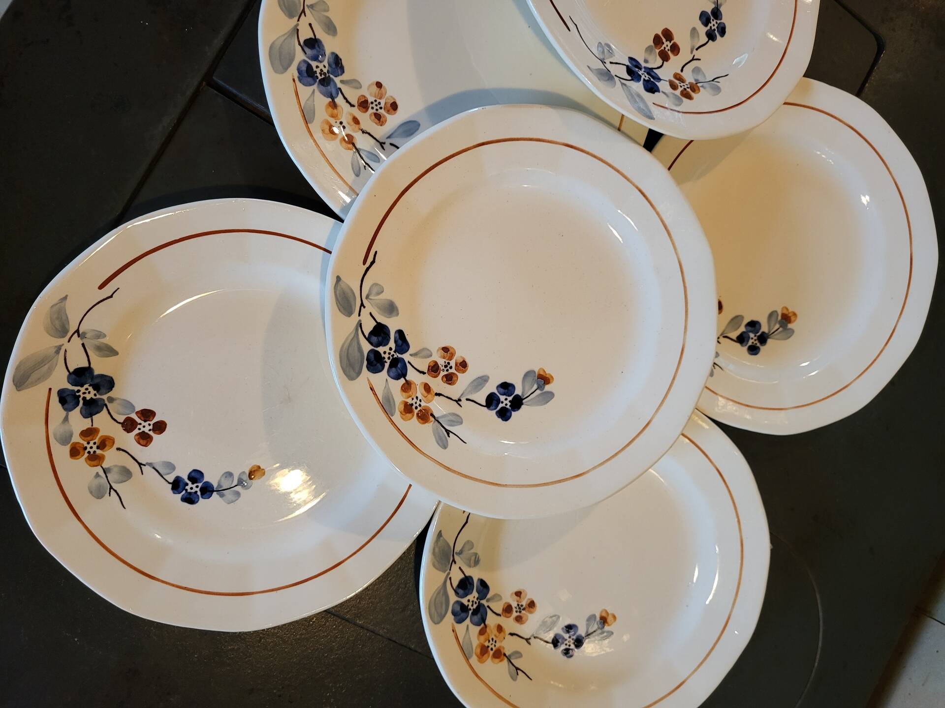 Set 6 assiettes à dessert Petites fleurs