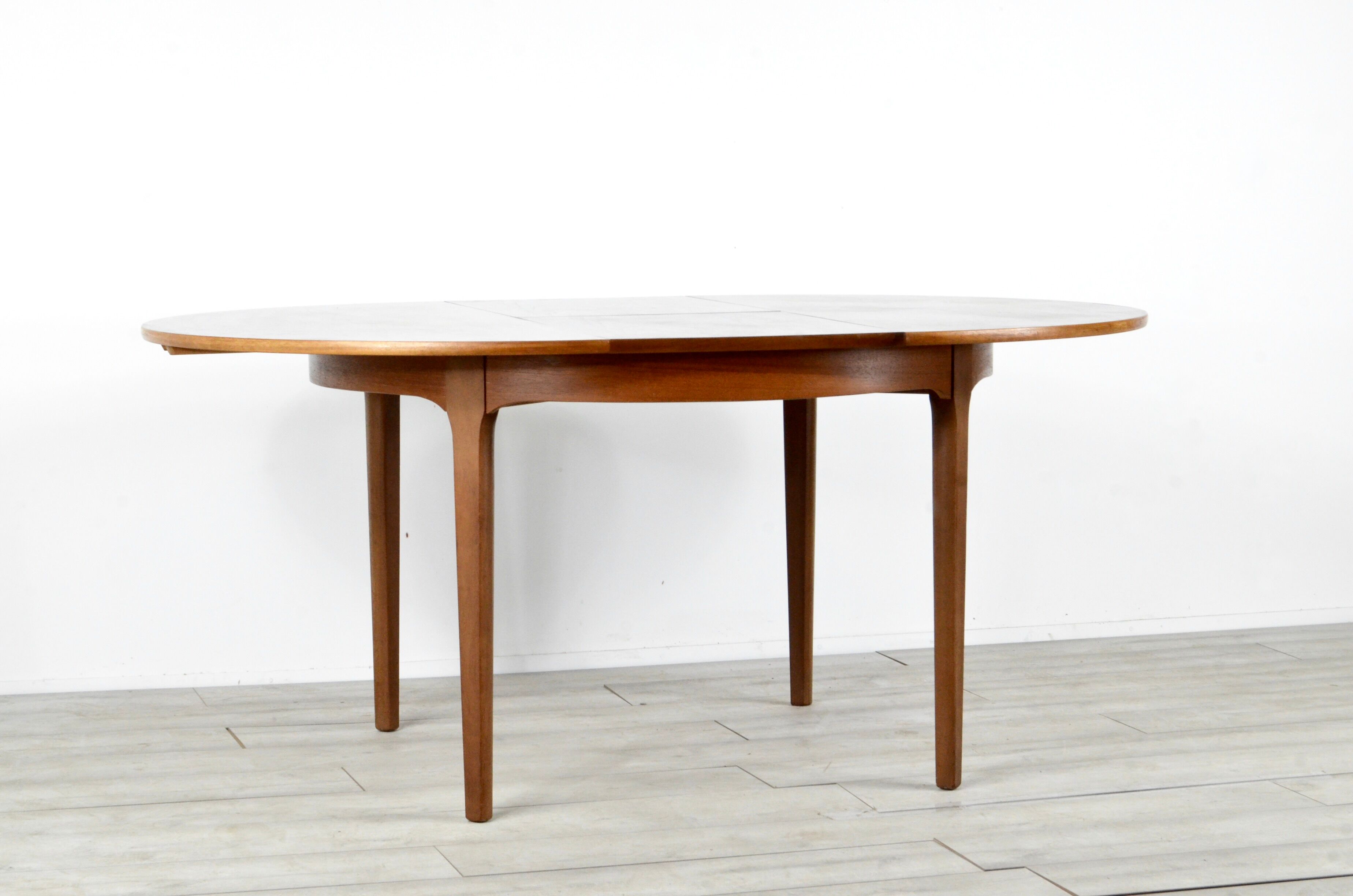Midcentury Extending Round Teak Table and Chairs by Nathan. Vintage Modern / Danish Style / Retro.