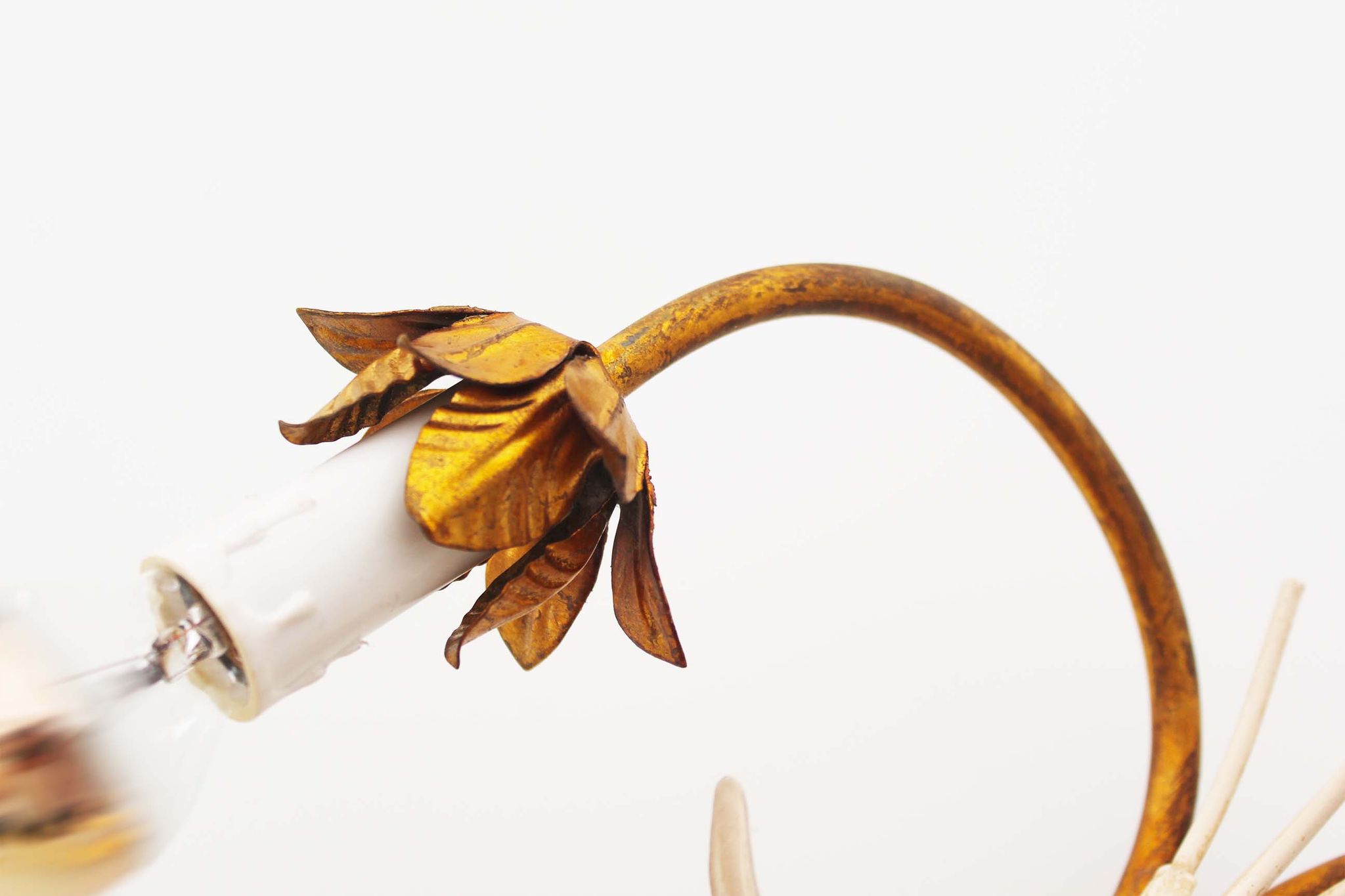 Pair of Vintage Gilt Sheaf of Wheat Scones by Hans Kögl
