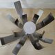 Seventies brushed steel flower lamp