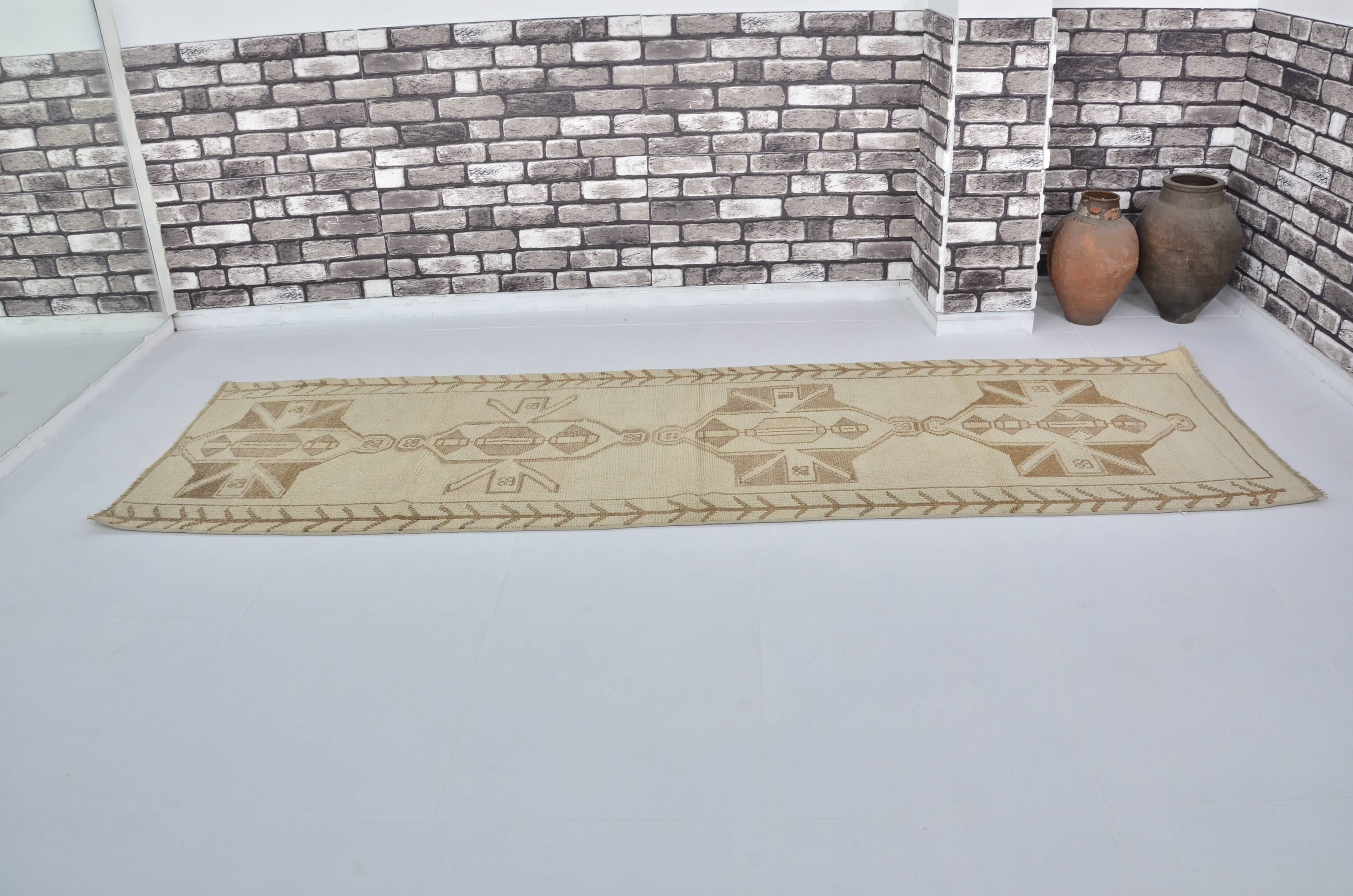 Decorative White Handmade Oushak Runner sku 2079