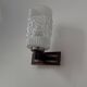Pair of vintage wall lights, chrome, rosewood and pressed moulded glass, France