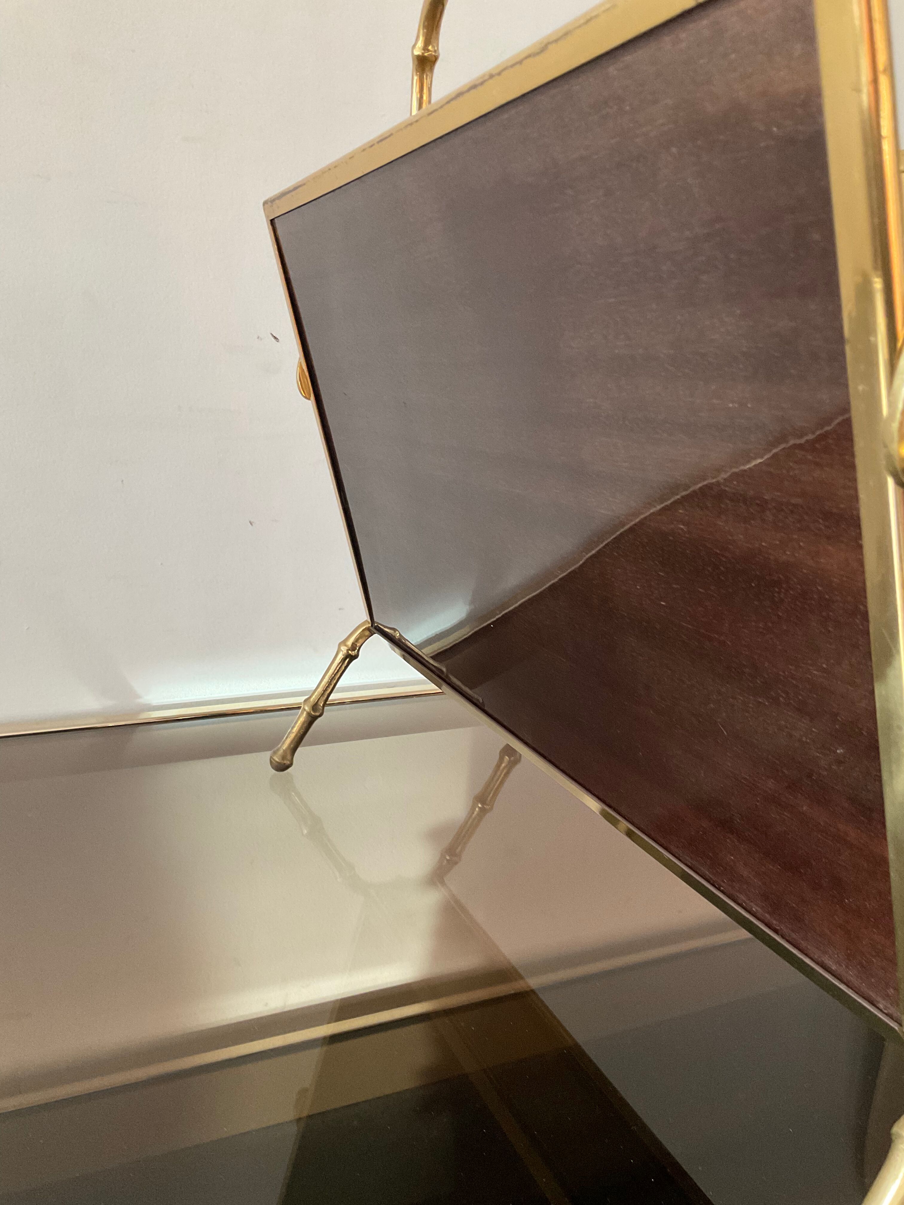 Magazine rack in bronze from the 50/60s