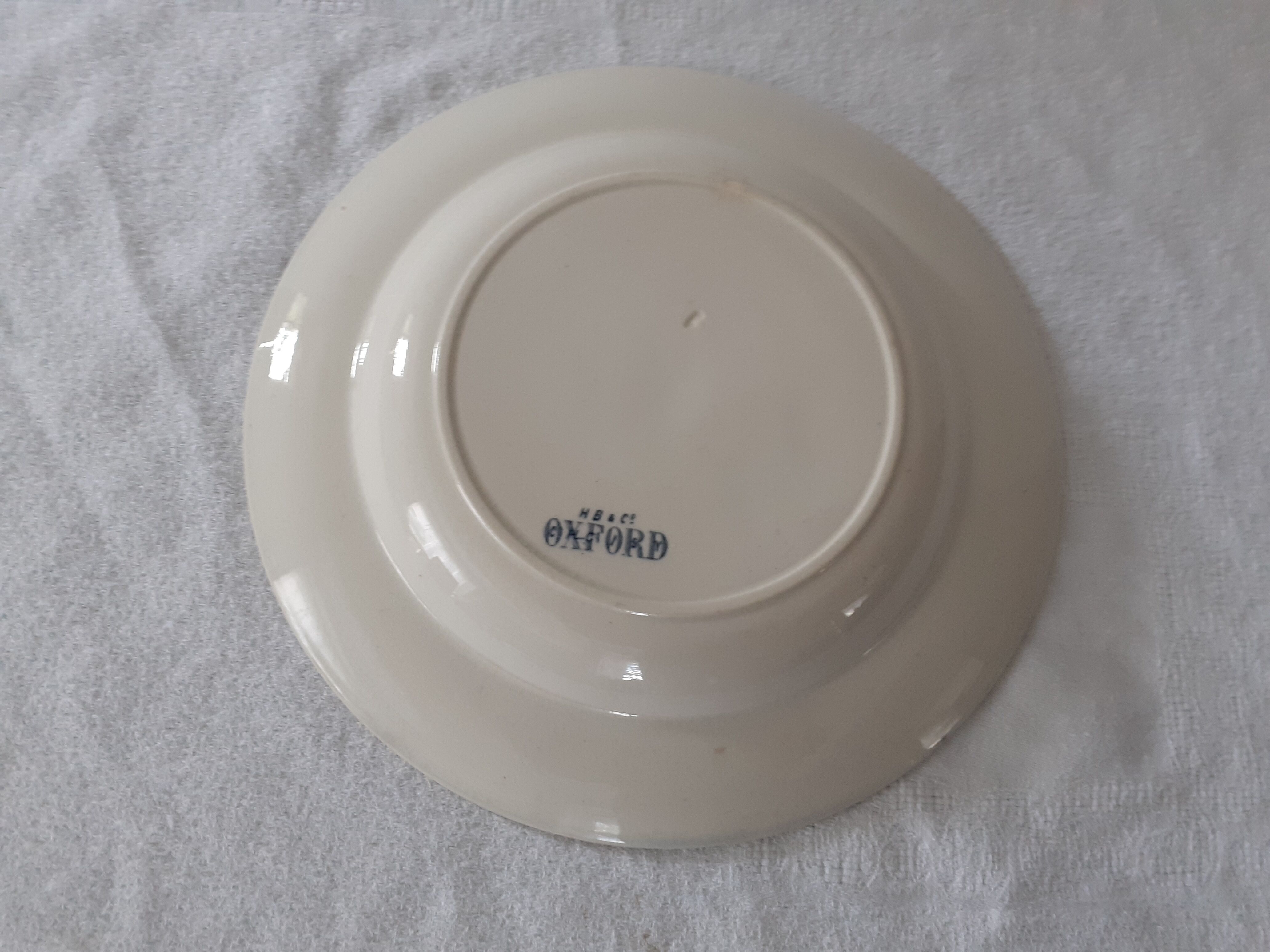 Assiette faience ancienne H B & Cie choisy le roy modèle Oxford décor oiseau  bleu