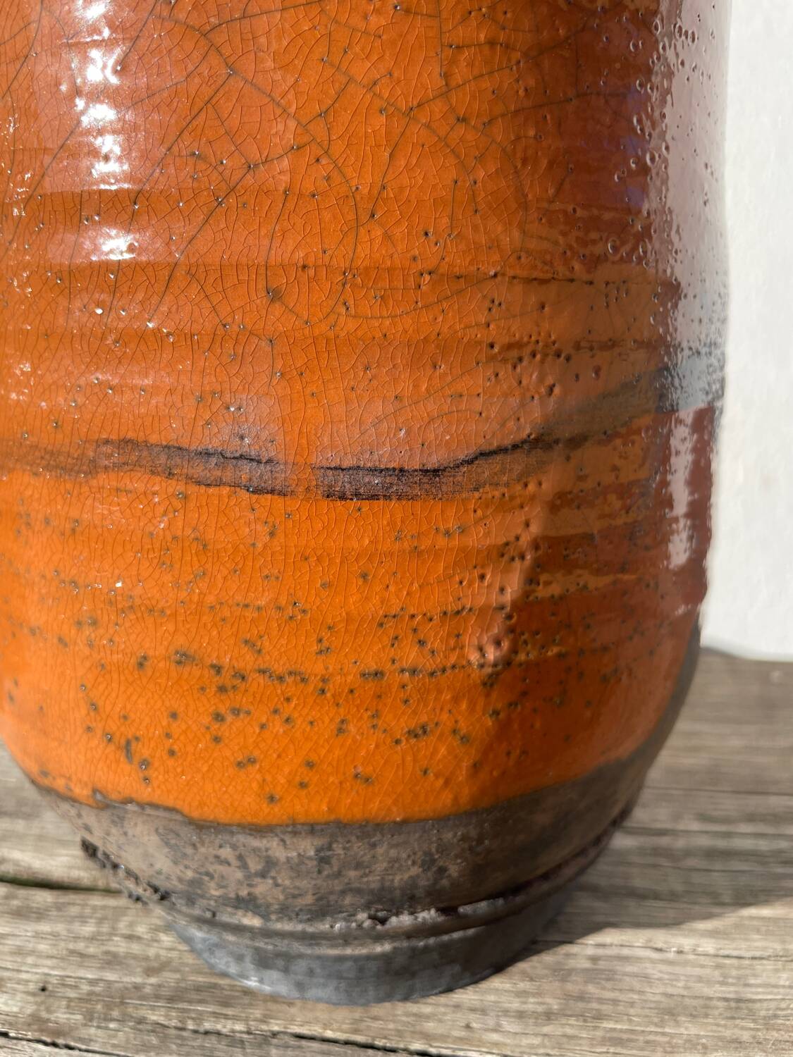 Raku vase / signed ceramic / handmade pottery