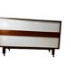 Vintage wooden shop counter on wheels