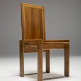 Lot de 4 chaises de salle à manger italiennes en orme par Romanutti, Italie, années 1970