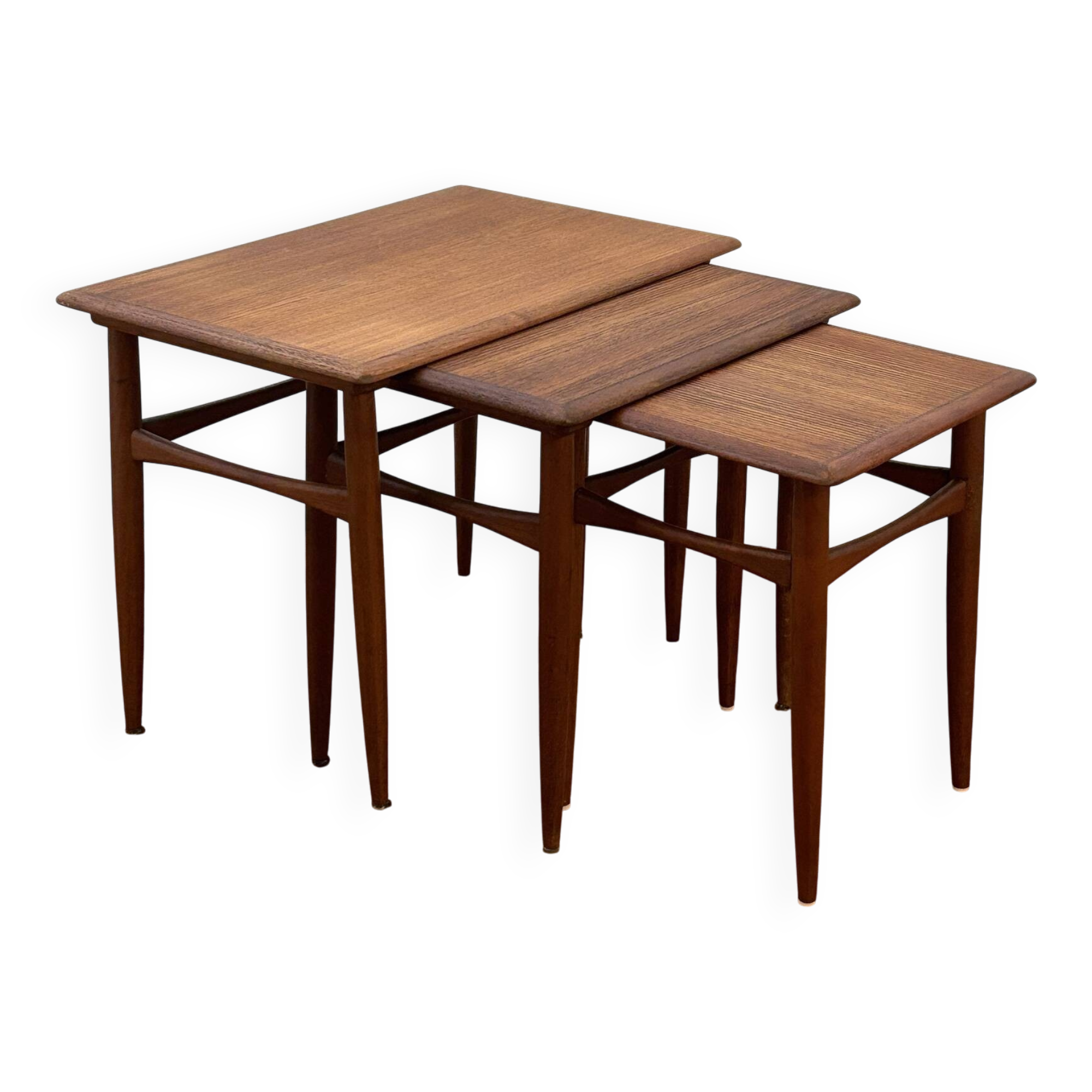 Nest of tables in teak from the 1960s.