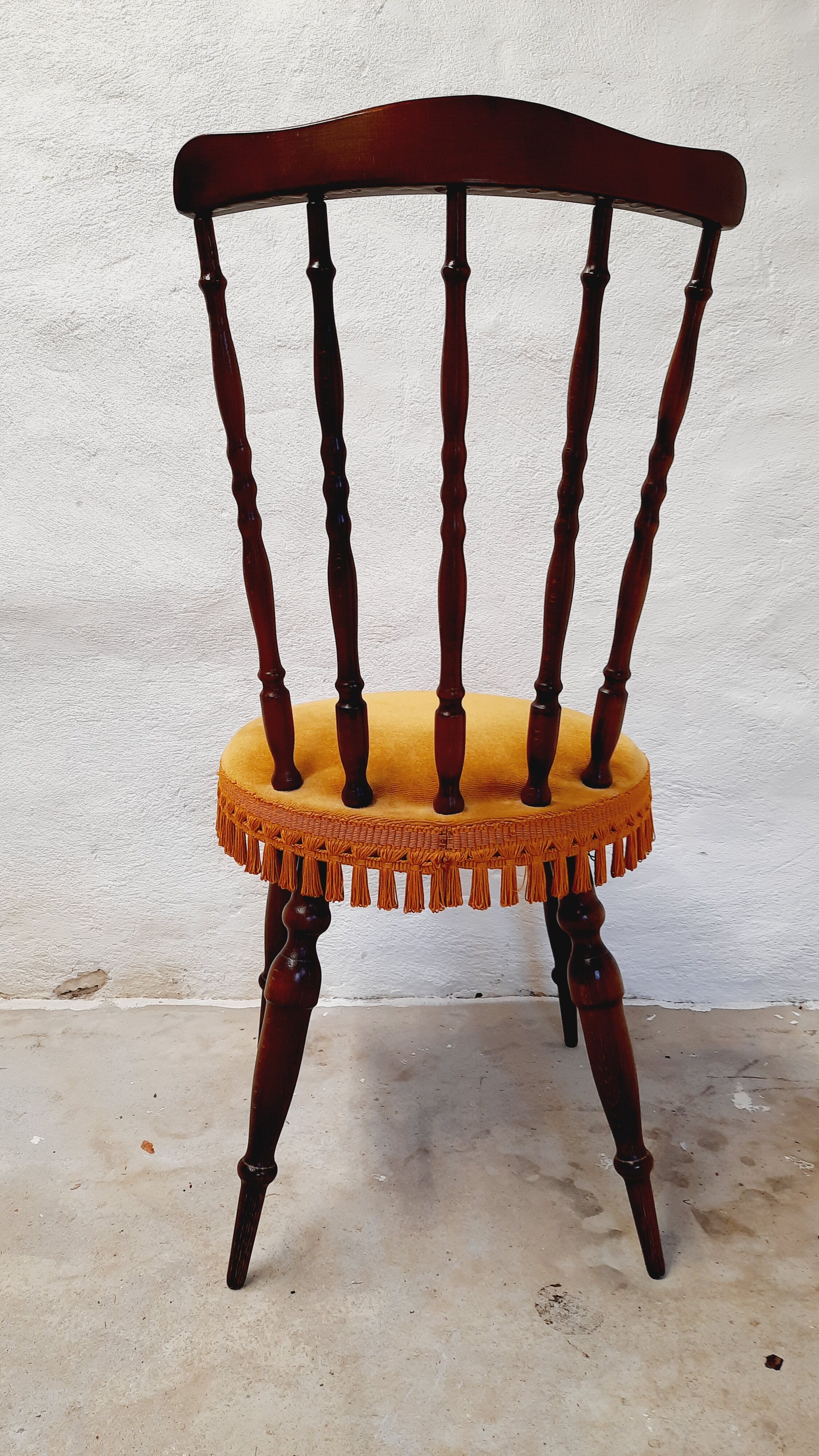 Pair of saffron velvet chairs