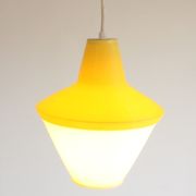 Early plastics cellulose pendant lamp by Atelier de recherche plastique and Rotaflex 1950s.