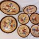 Set of 5 dessert plates and 2 vallauris plates, signed jérôme massier - circa 50/60