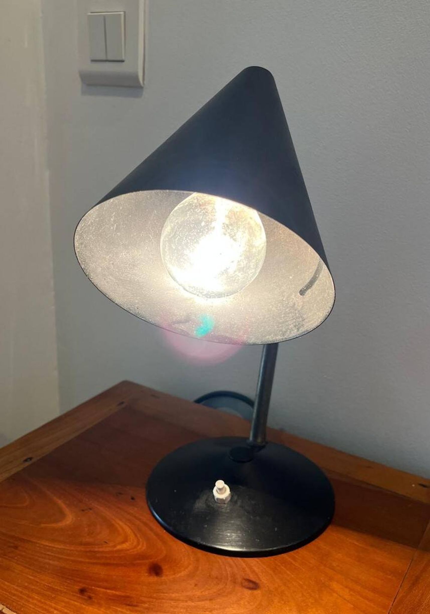 Lampe de bureau noire réglable mid-century (1950-1960) Helo Leuchten