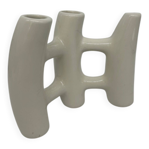 vase brutaliste en céramique - blanche