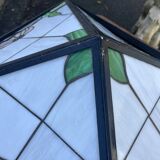 Abat-Jour Plafonnier Carré Type Tiffany – Vitraux Floraux style Art Nouveau