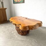 "Free-form" coffee table in solid elm.