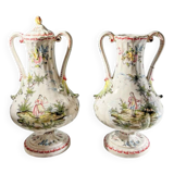 Pair of vases, Marseille earthenware factory, Joseph Gaspard Robert