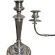 Pair of convertible three-light candelabra in silver-plated metal.