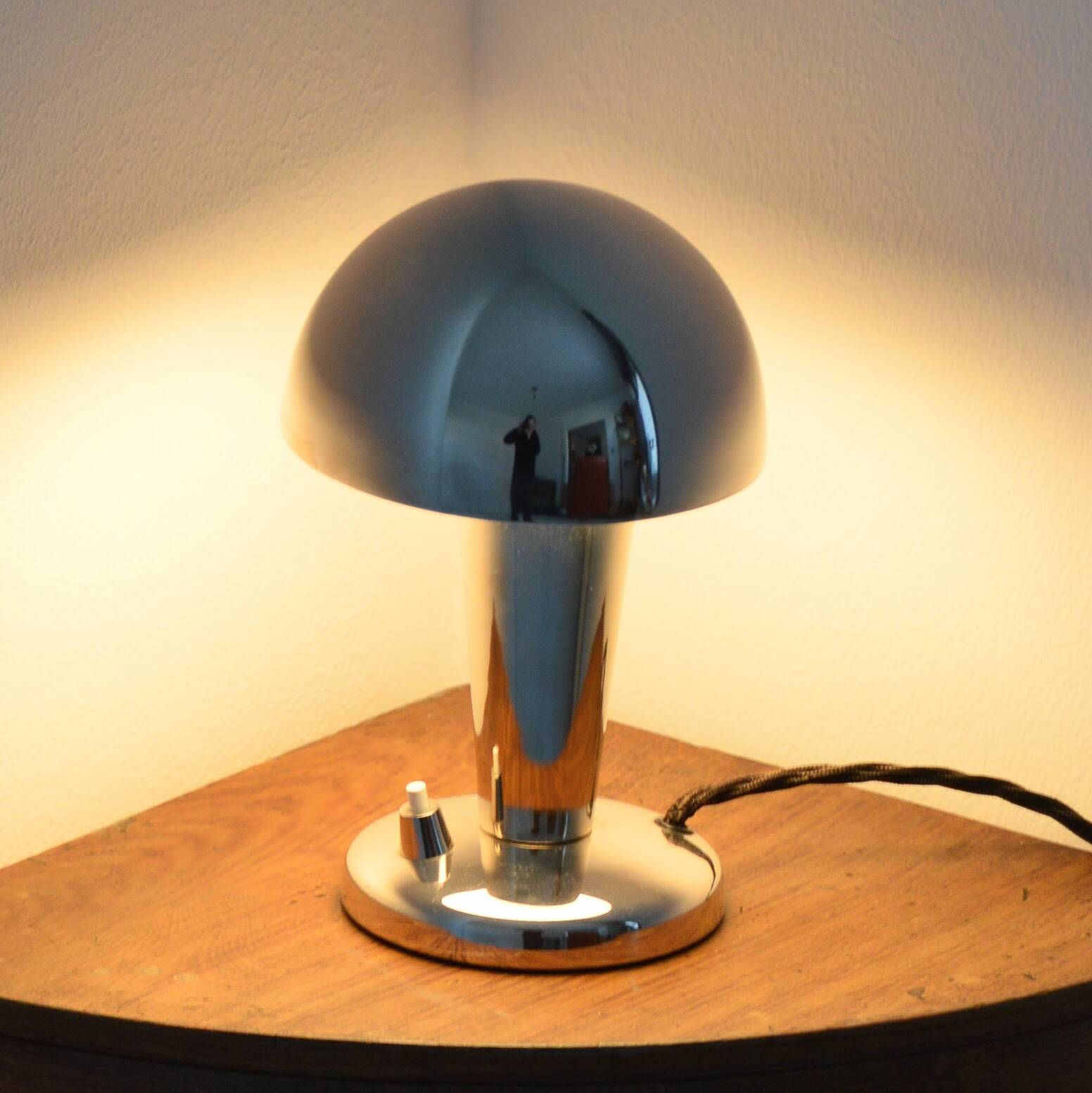 Chrome mushroom table/bedside/desk lamp 1950s