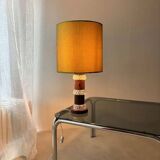 Vintage table lamp rosewood crystal glass 1960s Fagerlund