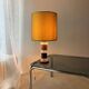 Vintage table lamp rosewood crystal glass 1960s Fagerlund