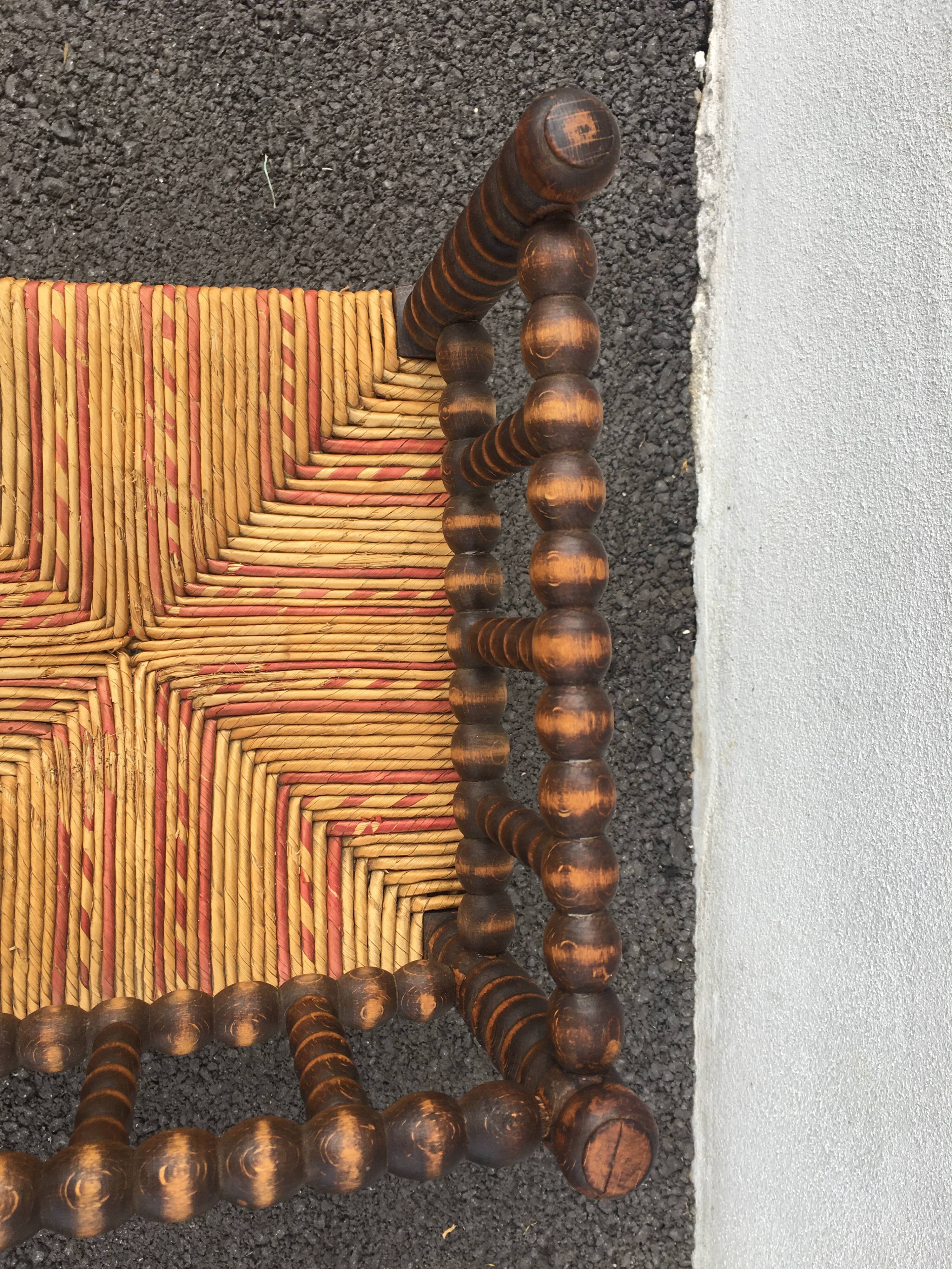 Straw corner chair for children