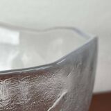 Large vintage Swedish glass bowl with floral decoration by Ann Wärff for Kosta Boda, 1970s.