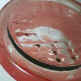 vase en verre peint , aspect granité rouge et doré