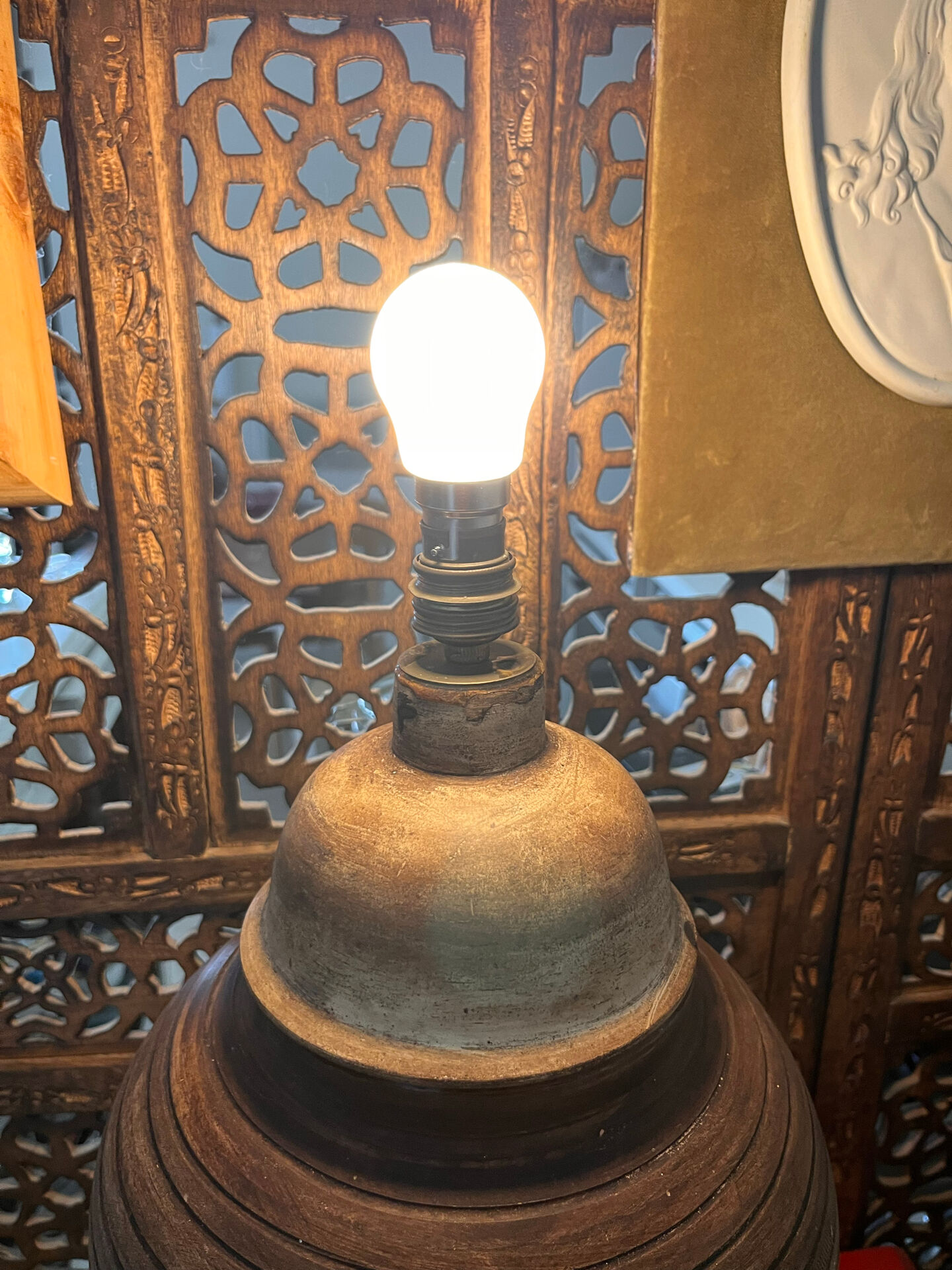 70s Jarre Lamp in Artisan Terracotta Wabi-Sabi / Mediterranean