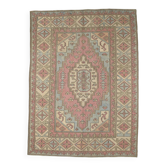 Tapis Oushak vintage oversize rose doux, tapis de designer, 277x311 cm