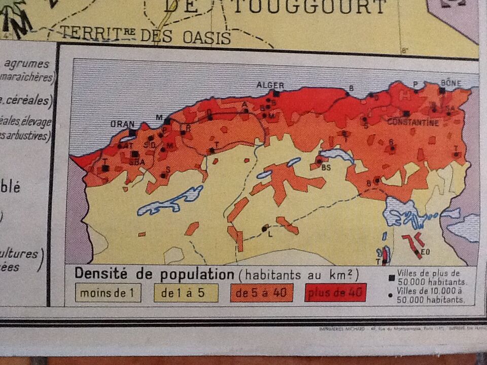 School N ° 23 Algeria map map physical and 23 Bis Algeria economic hatchet by Louis François map