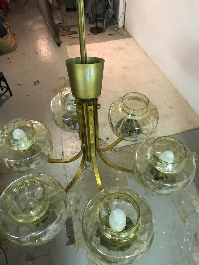 60s/70s brass chandelier