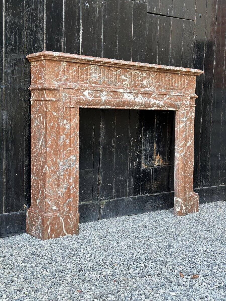 Napoleon III Louis XIV Style Fireplace In Red Rance Marble Circa 1880
