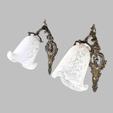 Pair of large Art Deco wall lights