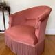 Pink velvet toad armchair