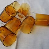 7 70's amber-footed glasses
