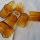 7 70's amber-footed glasses