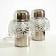 Two large, rare 1960s metal and glass table lamps by VEB Narva Leuchtenbau