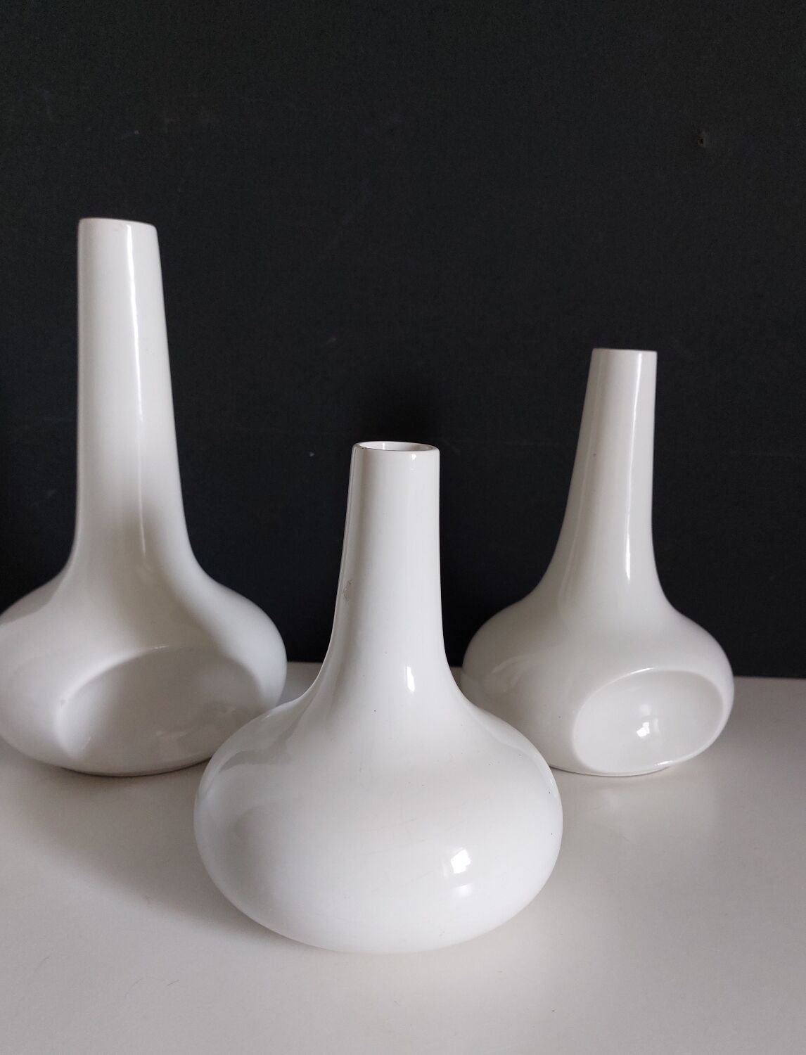 Vintage white ceramic vases