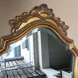 Golden wall mirror with gold leaf Deknudt - beveled ice - Louis XV style