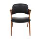 Scandinavian oak and leatherette office chair, Sweden, 1960