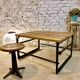 Table basse chêne et  pied de machine outil singer simanco 1920