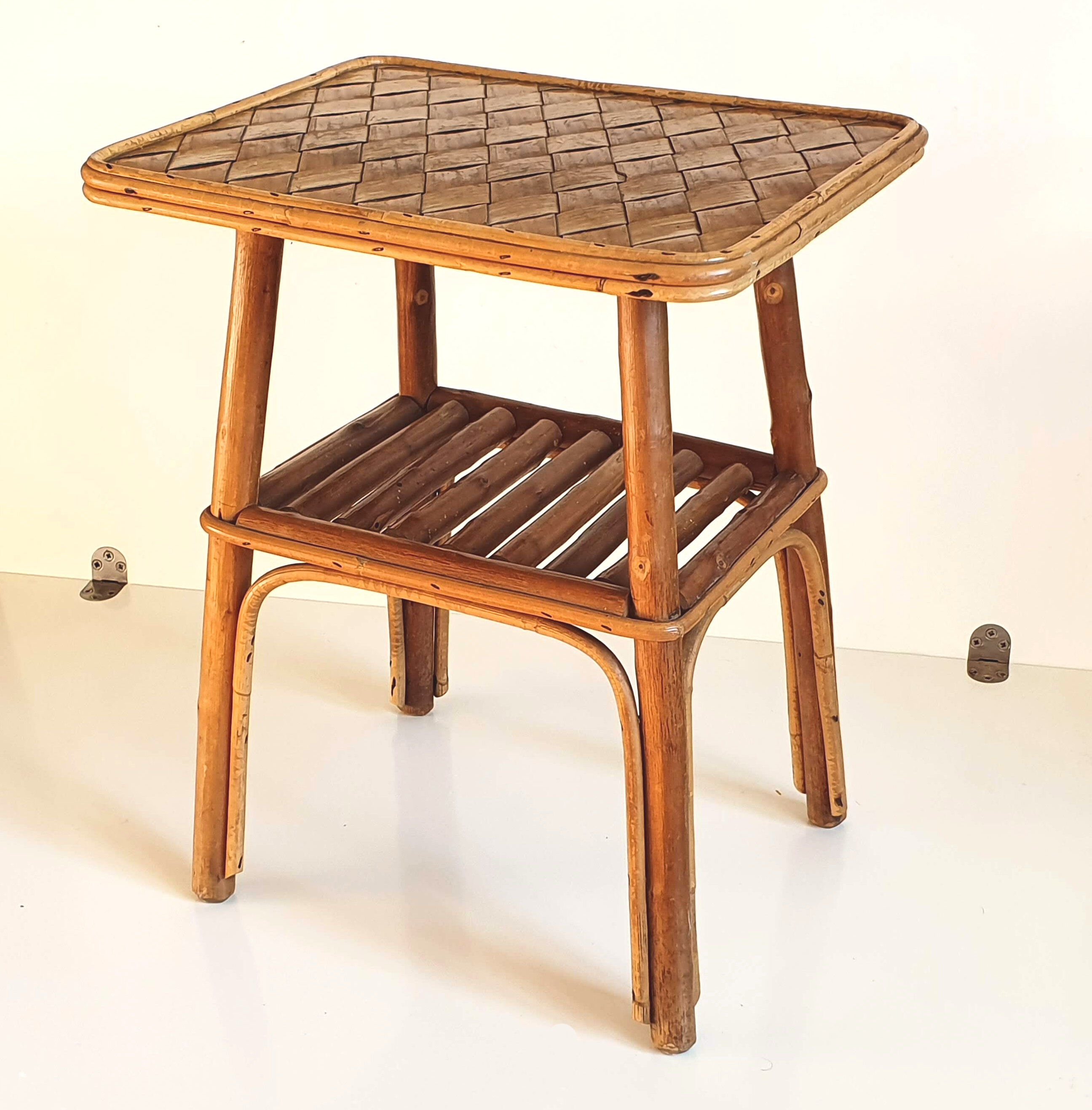 Vintage rattan side table