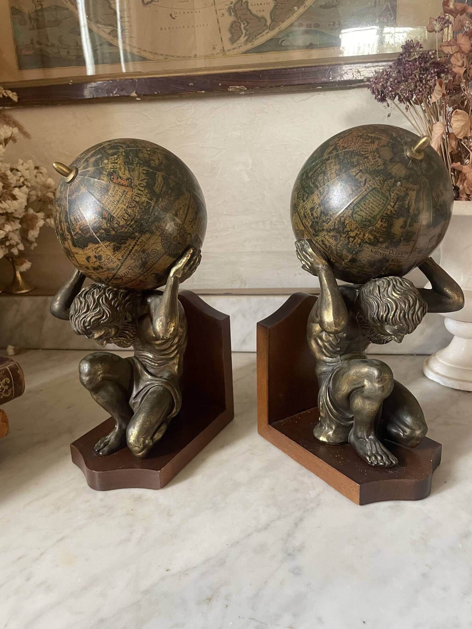 Pair of large vintage Mercurio d'Oro bookends